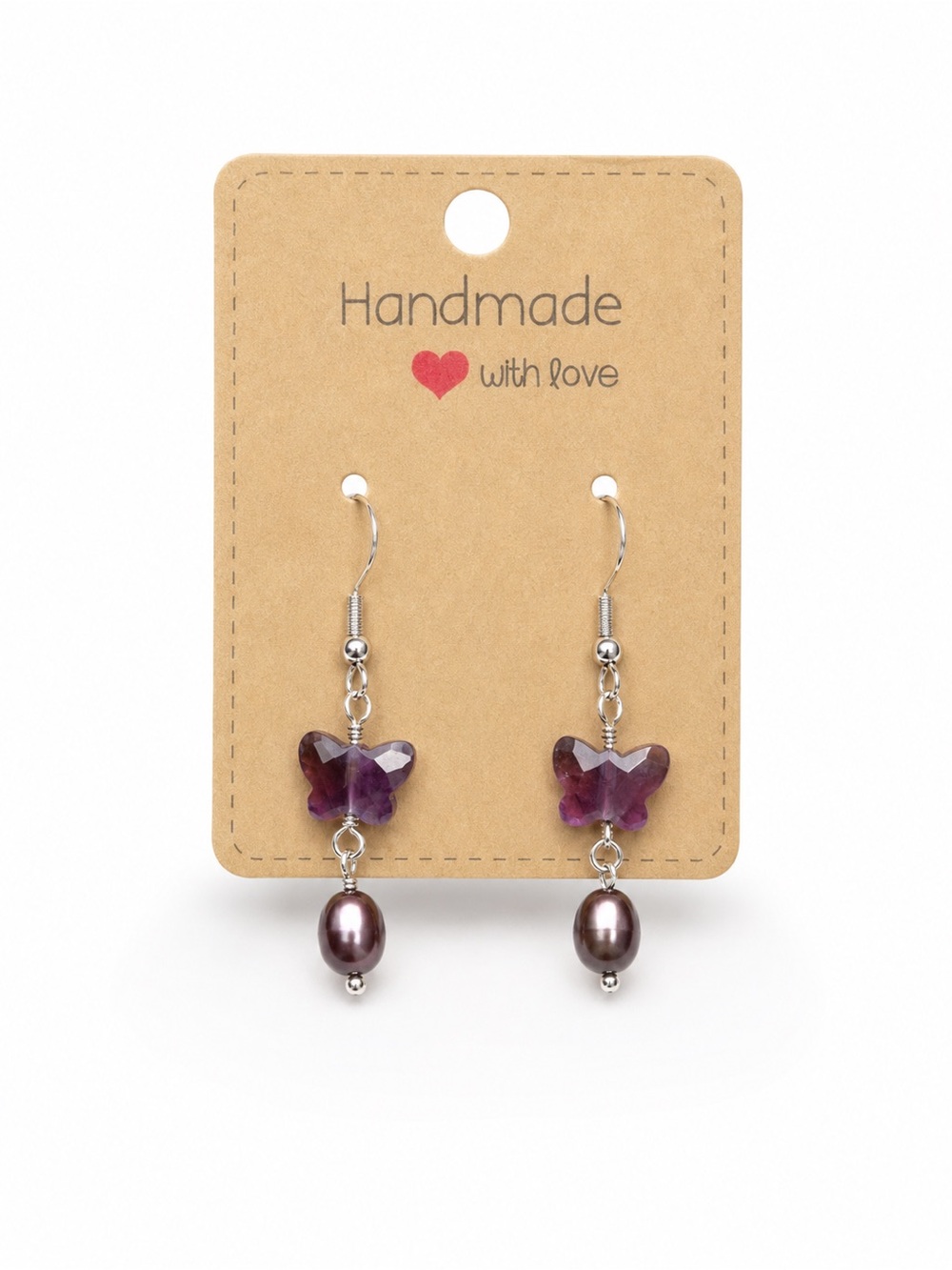 Faceted Amethyst Butterfly Earrings